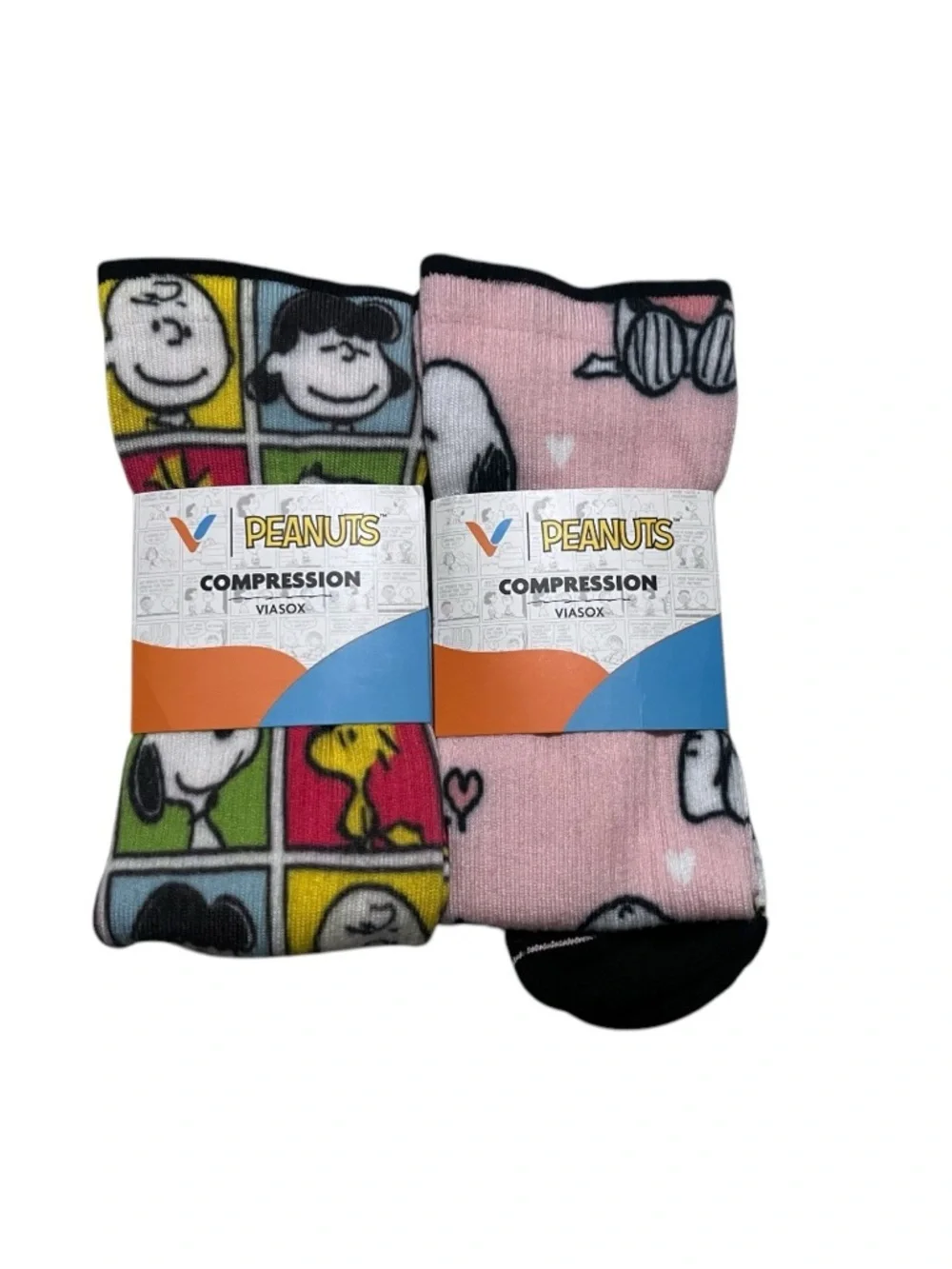 NWT Viasox Unisex Peanuts Compression Knee-High Socks - Sz L/XL